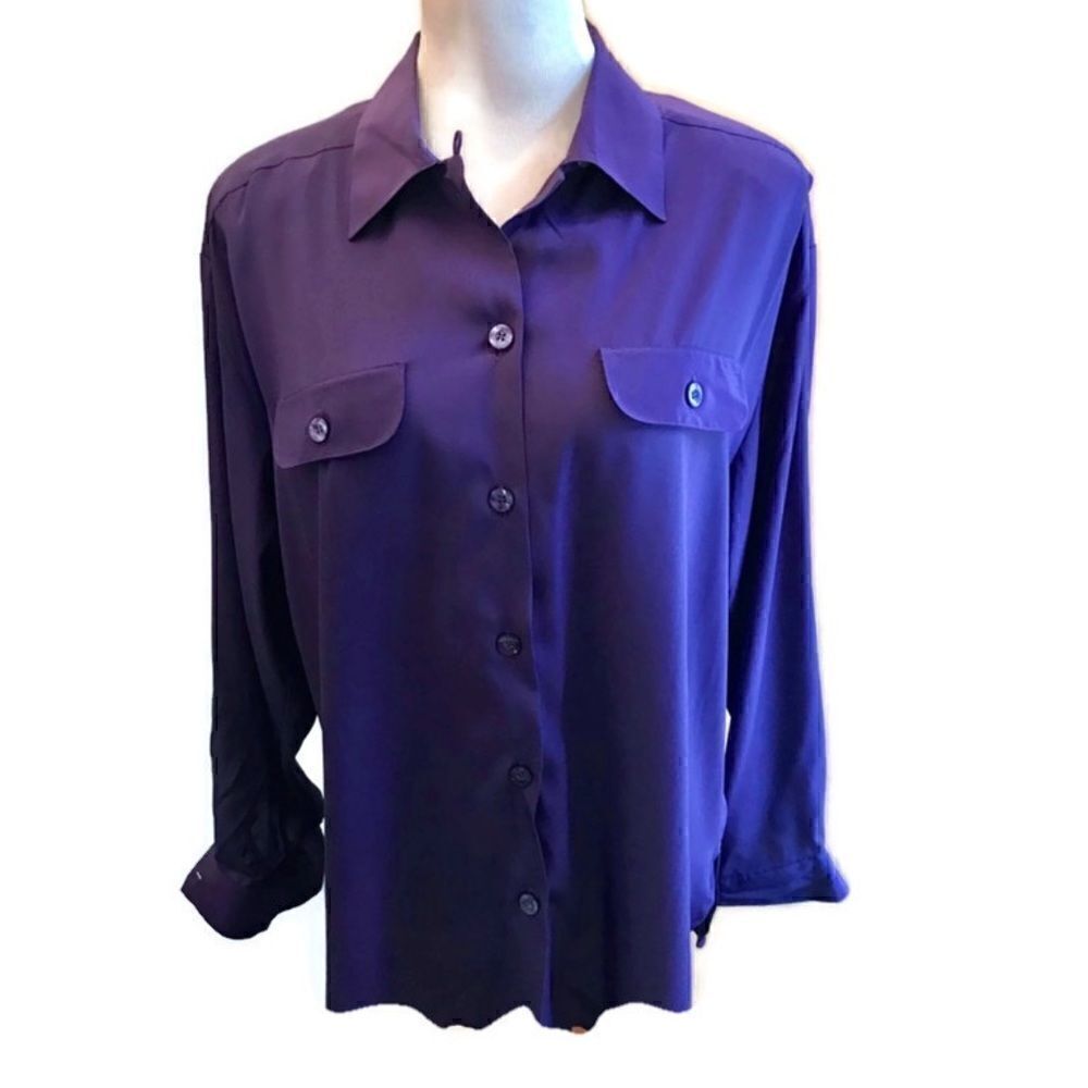 Josephine Purple Button Down Top Size 16